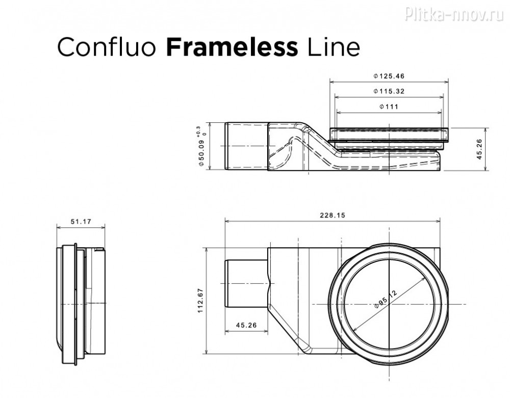 Pestan Confluo Frameless Line 650 Black Matte душевой лоток