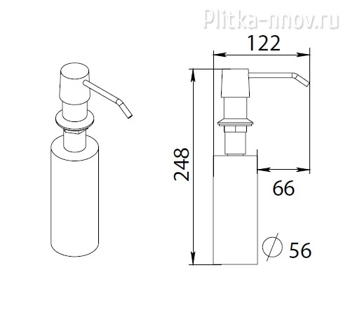 FX-31012D Врезной дозатор для жидкого мыла (350мл)