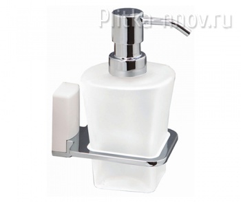 К-5099WHITE Дозатор для жидкого мыла стеклянный, 300 ml