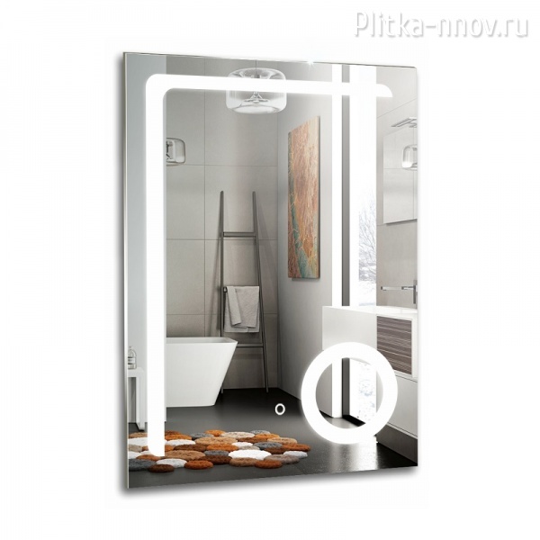 Клио 60х80 Azario Зеркало с LED-подсветкой, сенсорный выключатель, увеличительное зеркало