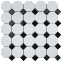 Octagon small White/Black Matt