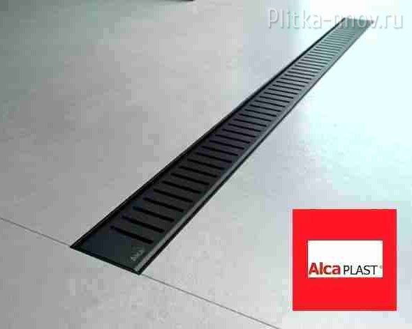 Alcaplast APZ1BLACK-750 Pure Водоотводящий желоб с порогами для перфорированной решетки