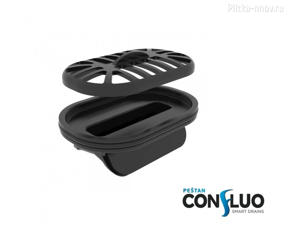 Pestan Confluo Frameless Line 450 Black Glass душевой лоток