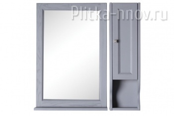 Гранда 105 Зеркало 80 +шкафчик 24 Grigio (серый) массив ясеня ASB-Woodline