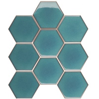 Hexagon big Green Glossy 95x110