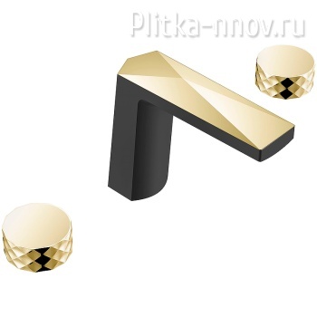 Venturo 150-BG-DIAMOND Черный матовый Золото Смеситель для раковины Boheme