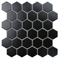 Hexagon Small Black Matt 51x59