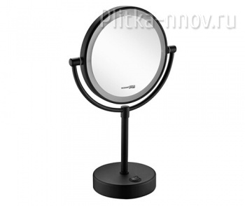 K-1005BLACK Зеркало с LED-подсветкой двухстороннее, стандартное и с 3-х кратным увеличением