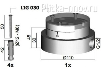 Light LIG030 База для установки напольного смесителя Paffoni