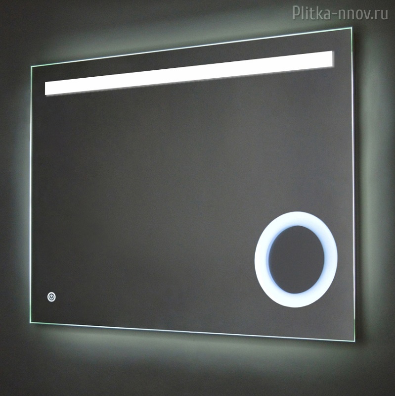 Лайт 80х60 Azario Зеркало с LED-подсветкой, сенсорный выключатель, увеличительное зеркало