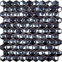 Hexagon DIAMOND 358D BLACK Vidrepur стеклянная мозаика