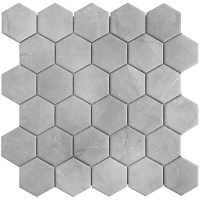 Hexagon Small Marble Grey Matt 51x59