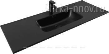 Flat 121х46.5 черная матовая Раковина мебельная Aquanet