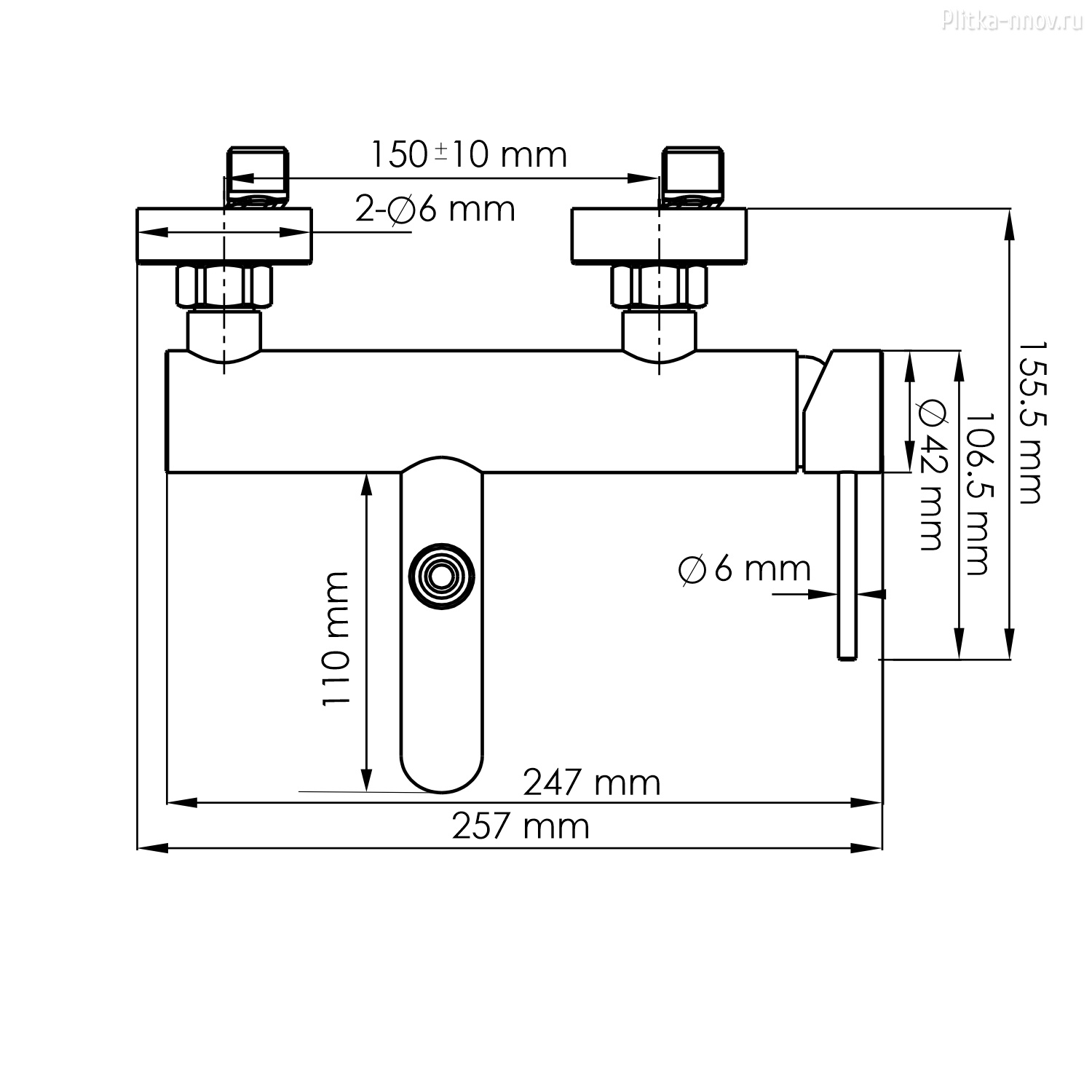 Niers 3001GR Графит Смеситель для ванны и душа WasserKRAFT Niers 3001GR Графит Смеситель для ванны и душа WasserKRAFT