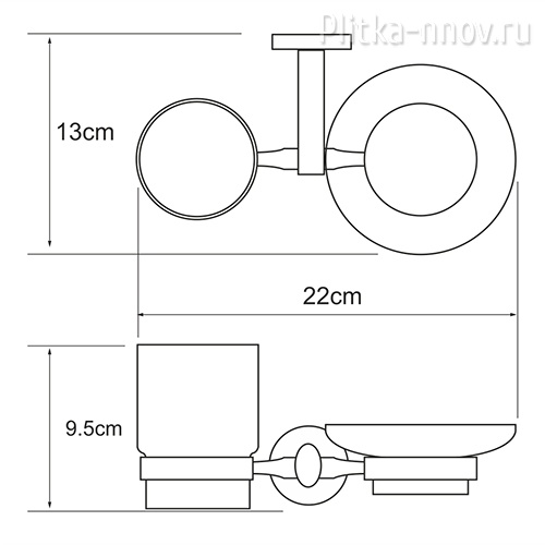 Rhein K-6226 Держатель стакана и мыльницы Rhein K-6226 Держатель стакана и мыльницы