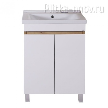 Марко 60-2.0 Тумба с раковиной белый/дуб золотой ASB-Mebel