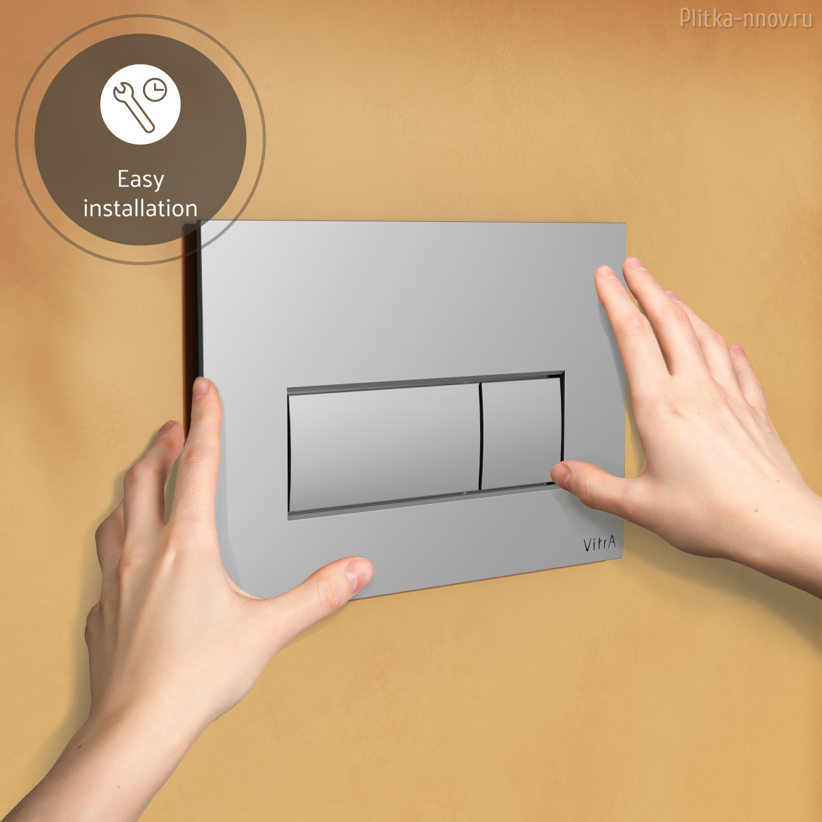 Root Square 740-2380 глянцевая хром Vitra кнопка смыва Root Square 740-2380 глянцевая хром Vitra кнопка смыва