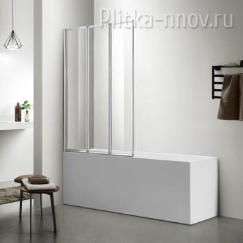 Preston 120х150 AZ-NFC6433 1200 Шторка для ванной 3-х секционная, прозрачное стекло Azario