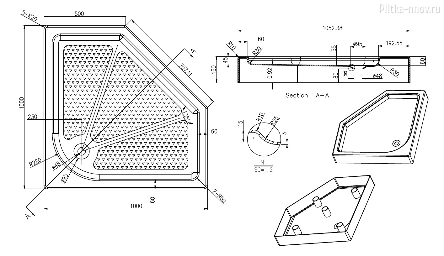 P310R/L 100х100 Azario P310R/L 100х100 Azario