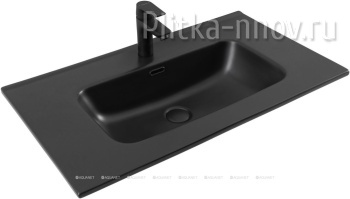 Flat 81х46.5 черная матовая Раковина мебельная Aquanet