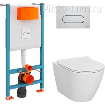 Sanibelle 9878B003-7200 с сиденьем Микролифт и клавишей смыва Хром глянцевый VitrA