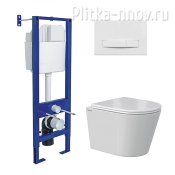 ATOM 043383 Комплект унитаза VITA с инсталляцией, и клавишей ATOM LINE белый Berges  
