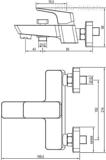 Gotic AF440-20B Смеситель для ванны с душем Aquanet Gotic AF440-20B Смеситель для ванны с душем Aquanet