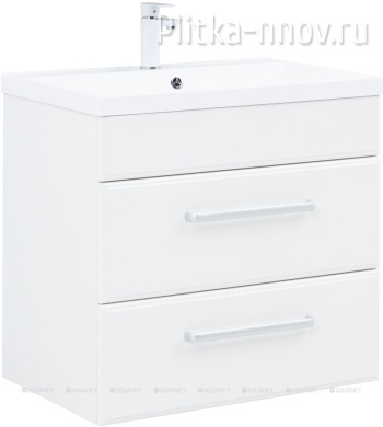 Лукка 75 белый Тумба с раковиной Aquanet