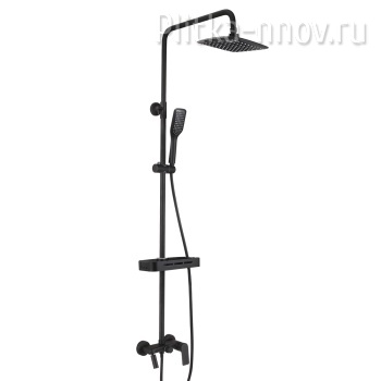 Tropic LM7002BL Lemark Смеситель для ванны и душа с регулируемой высотой штанги, поворотным изливом и верхней душевой лейкой Тропический дождь