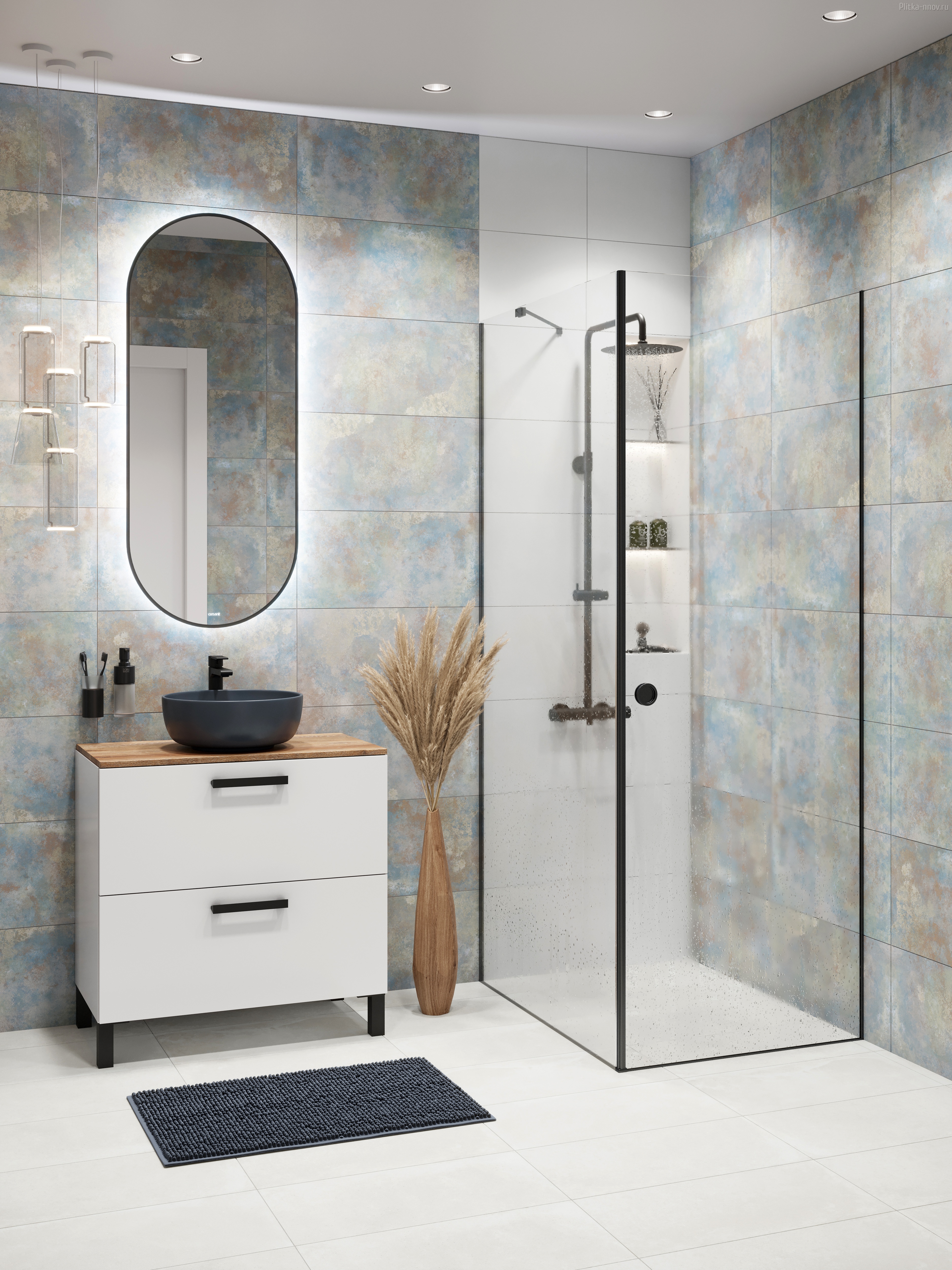 ECLIPSE Smart 50X122 Cersanit Зеркало с подсветкой в черной рамке ECLIPSE Smart 50X122 Cersanit Зеркало с подсветкой в черной рамке
