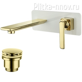 Mista LM6426WG Lemark Смеситель для раковины белый/золото