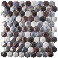 Hexagon FOREST MIX 307*317 Vidrepur стеклянная мозаика