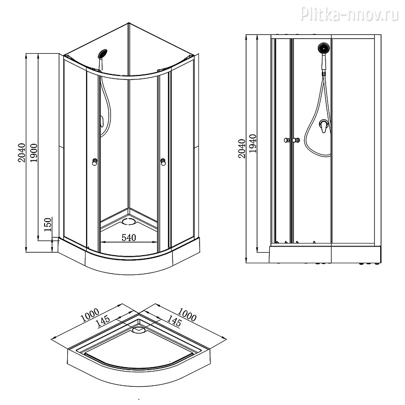 CS-21800BP 100x100x190 Душевая кабина Loranto NEO поддон 15см CS-21800BP 100x100x190 Душевая кабина Loranto NEO поддон 15см