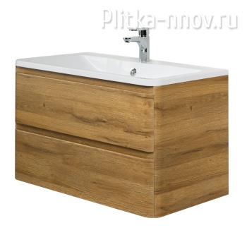 Albano 800-2C-SO-RR Rovere Rustico  / Текстурированное Тумба с белой раковиной BelBagno
