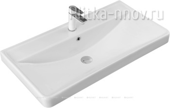 Ирис 90х46.5 белая глянцевая Раковина мебельная Aquanet