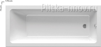10°Slim 170х75 Ravak прямоугольная