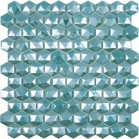 Hexagon DIAMOND 370D TURQUOISE Vidrepur стеклянная мозаика