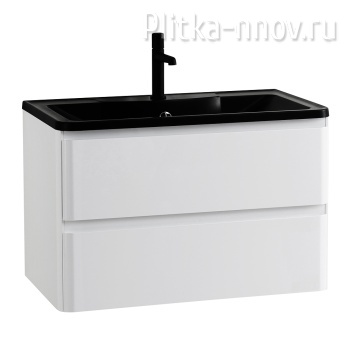 Albano 800-2C-SO-BL Bianco Lucido / Глянцевая Тумба с черной раковиной BelBagno 