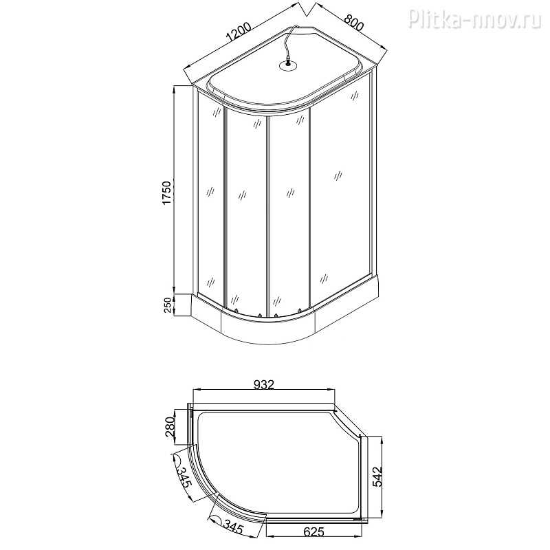 CS-1200-25ТМ/М R 120x80x215 Душевая кабина Loranto поддон 25 см CS-1200-25ТМ/М R 120x80x215 Душевая кабина Loranto поддон 25 см