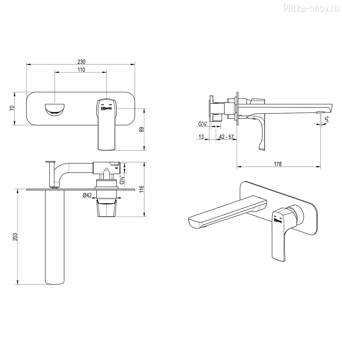 Ursus LM7226BG Lemark для раковины, встраиваемый Ursus LM7226BG Lemark для раковины, встраиваемый
