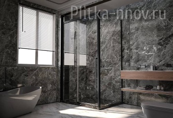 Trento PTC-SP-30B 120x90 Черный матовый Душевой уголок Veconi Premium