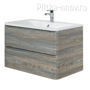 Albano 800-2C-SO-PS Pino Scania / Текстурированное Тумба с белой раковиной BelBagno