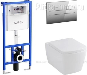 Liberty 4.33004.20/8.9466.0.000.000.1 Унитаз с инсталляцией Laufen, кнопка Хром Allen Brau
