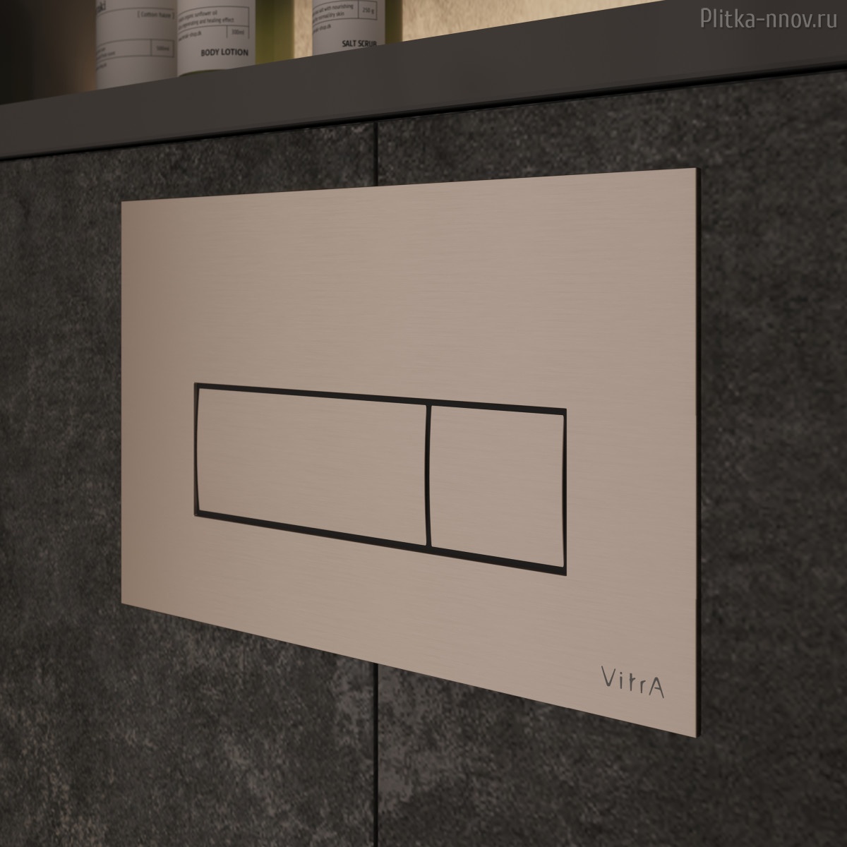 Root Square 740-2395 брашированный никель Vitra кнопка смыва Root Square 740-2395 брашированный никель Vitra кнопка смыва