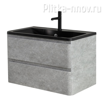 Albano 800-2C-SO-CVG Pino Scania / Текстурированное Тумба с черной раковиной BelBagno