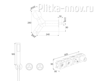 Liberty 5011GG-L Душевой комплект встраиваемый (душ с лампой) Liberty 5011GG-L Душевой комплект встраиваемый (душ с лампой)