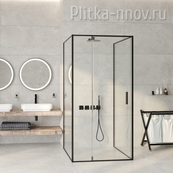 Elbe 74P43 90х90х90 черный Душевой уголок П-образный WasserKRAFT