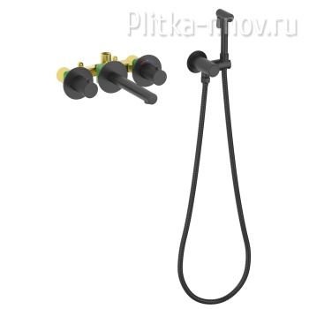 Saona 2383/03SM Черный Смеситель для раковины встроенный с термостатом, с гигиеническим душем Timo