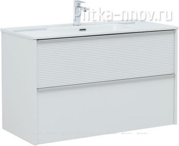 Вита 100 белый матовый Тумба с раковиной Aquanet