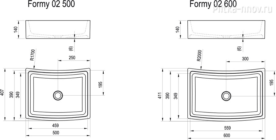 Formy 02 60х41 Ravak умывальник накладной Formy 02 60х41 Ravak умывальник накладной